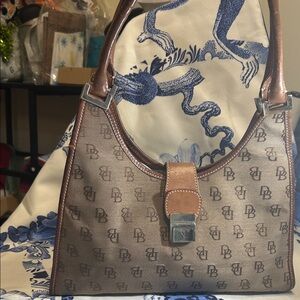 Dooney & Bourke Vintage Monogrammed Authentic Brown Shoulder Bag